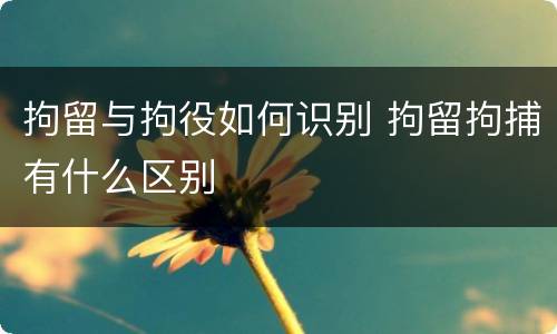 拘留与拘役如何识别 拘留拘捕有什么区别