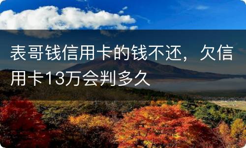 表哥钱信用卡的钱不还，欠信用卡13万会判多久