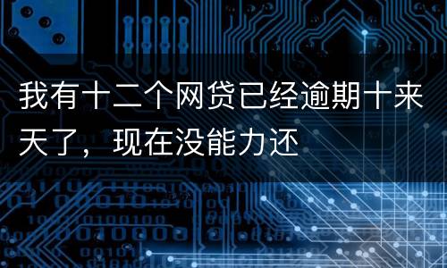 我有十二个网贷已经逾期十来天了，现在没能力还