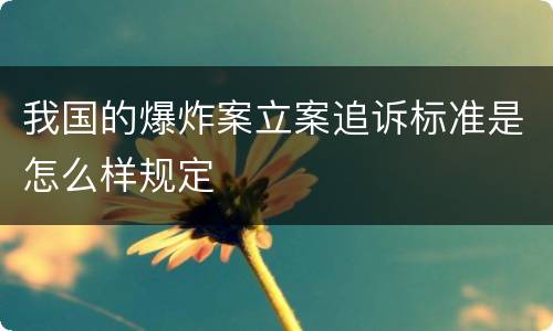 我国的爆炸案立案追诉标准是怎么样规定