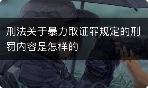 刑法关于暴力取证罪规定的刑罚内容是怎样的