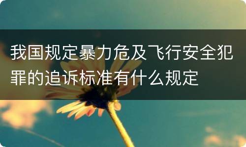 我国规定暴力危及飞行安全犯罪的追诉标准有什么规定