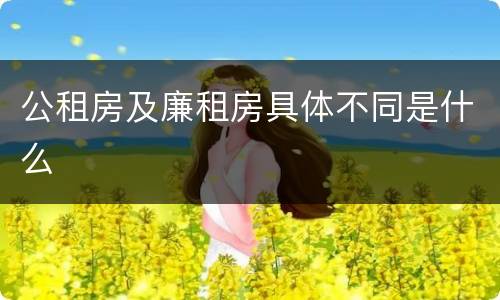 公租房及廉租房具体不同是什么