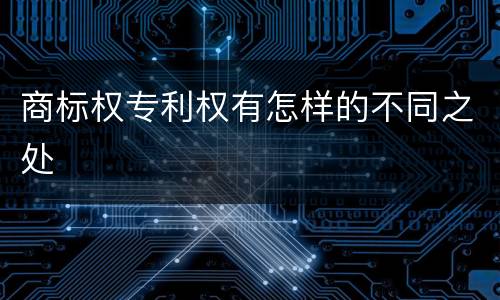 商标权专利权有怎样的不同之处