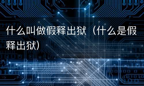 什么叫做假释出狱（什么是假释出狱）