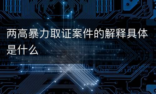 两高暴力取证案件的解释具体是什么