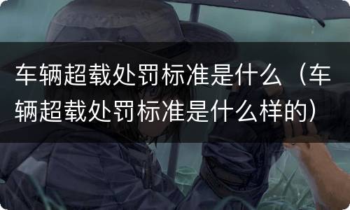 车辆超载处罚标准是什么（车辆超载处罚标准是什么样的）