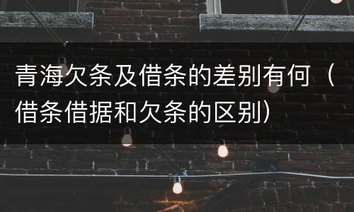 青海欠条及借条的差别有何（借条借据和欠条的区别）