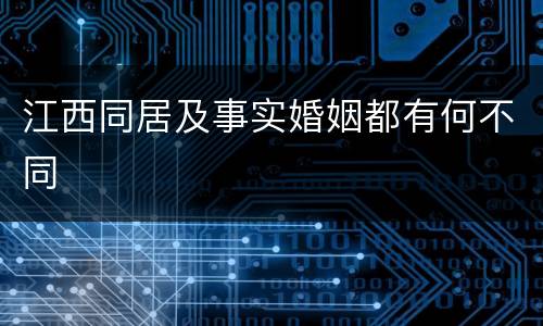 江西同居及事实婚姻都有何不同