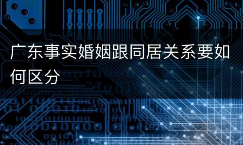 广东事实婚姻跟同居关系要如何区分