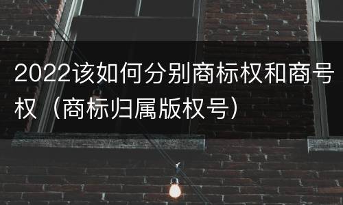 2022该如何分别商标权和商号权（商标归属版权号）