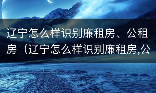 辽宁怎么样识别廉租房、公租房（辽宁怎么样识别廉租房,公租房呢）