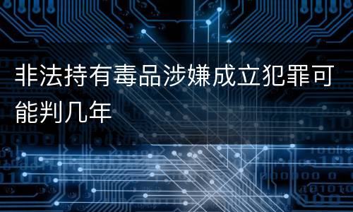 非法持有毒品涉嫌成立犯罪可能判几年
