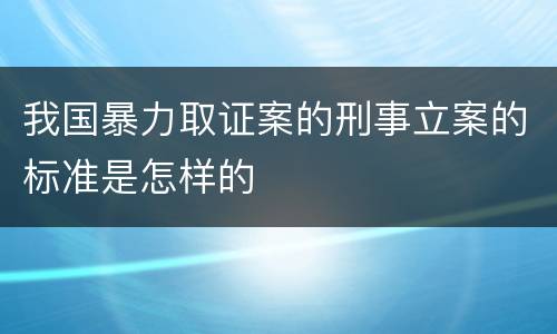 我国暴力取证案的刑事立案的标准是怎样的