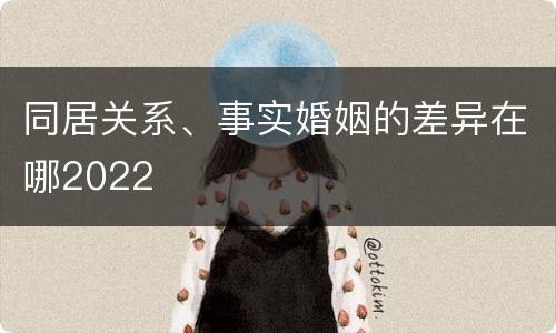 同居关系、事实婚姻的差异在哪2022