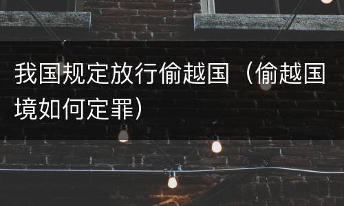 我国规定放行偷越国（偷越国境如何定罪）