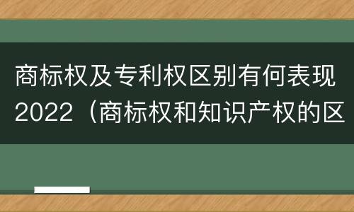 商标权及专利权区别有何表现2022（商标权和知识产权的区别）