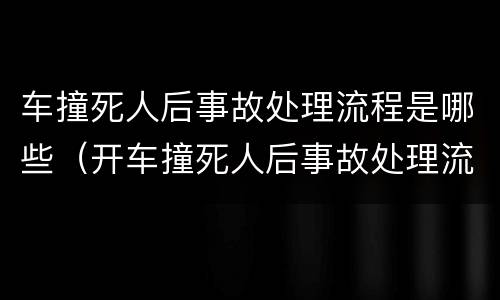车撞死人后事故处理流程是哪些（开车撞死人后事故处理流程）