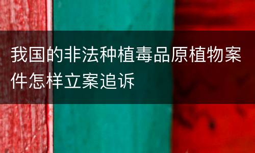 我国的非法种植毒品原植物案件怎样立案追诉
