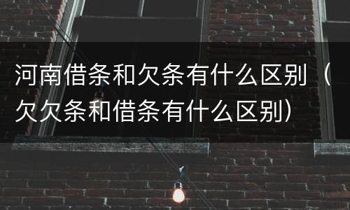 河南借条和欠条有什么区别（欠欠条和借条有什么区别）