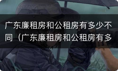 广东廉租房和公租房有多少不同（广东廉租房和公租房有多少不同的区别）