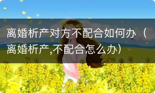 离婚析产对方不配合如何办（离婚析产,不配合怎么办）
