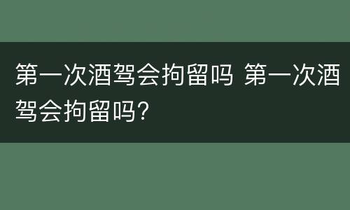 第一次酒驾会拘留吗 第一次酒驾会拘留吗?
