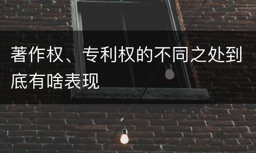 著作权、专利权的不同之处到底有啥表现