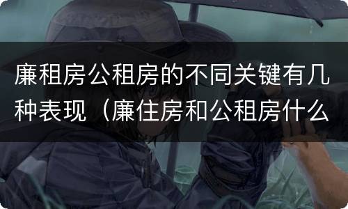 廉租房公租房的不同关键有几种表现（廉住房和公租房什么意识）