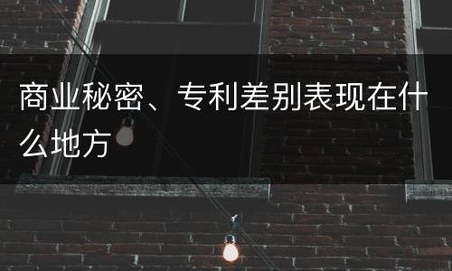 商业秘密、专利差别表现在什么地方