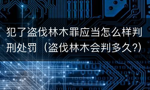 犯了盗伐林木罪应当怎么样判刑处罚（盗伐林木会判多久?）