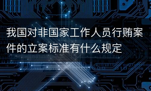 我国对非国家工作人员行贿案件的立案标准有什么规定