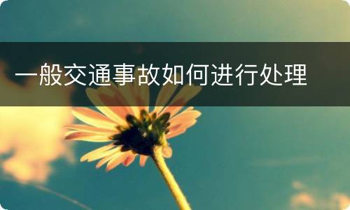 一般交通事故如何进行处理