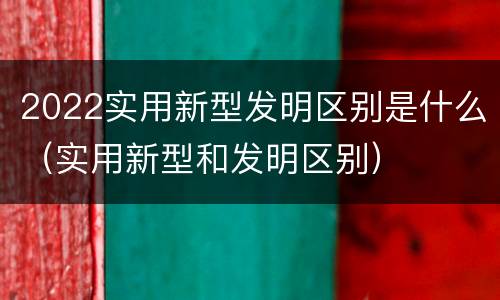 2022实用新型发明区别是什么（实用新型和发明区别）