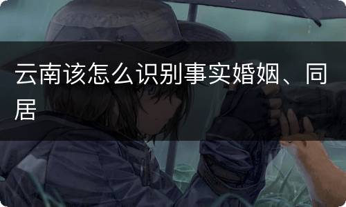 云南该怎么识别事实婚姻、同居