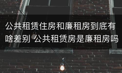 公共租赁住房和廉租房到底有啥差别 公共租赁房是廉租房吗