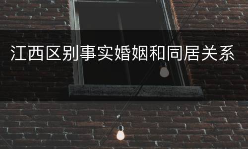 江西区别事实婚姻和同居关系