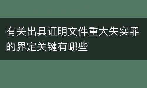 有关出具证明文件重大失实罪的界定关键有哪些
