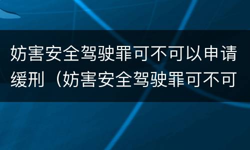妨害安全驾驶罪可不可以申请缓刑（妨害安全驾驶罪可不可以申请缓刑呢）