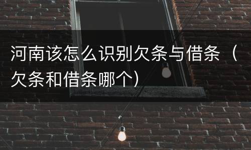 河南该怎么识别欠条与借条（欠条和借条哪个）
