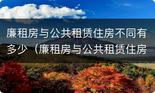 廉租房与公共租赁住房不同有多少（廉租房与公共租赁住房不同有多少个）