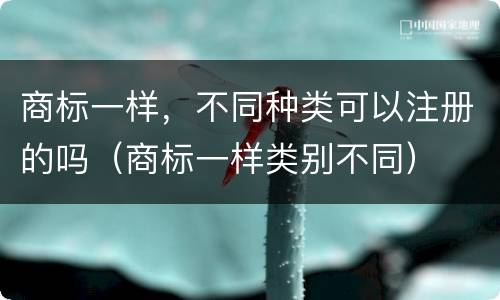 商标一样，不同种类可以注册的吗（商标一样类别不同）