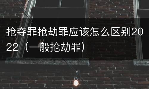 抢夺罪抢劫罪应该怎么区别2022（一般抢劫罪）