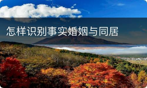 怎样识别事实婚姻与同居