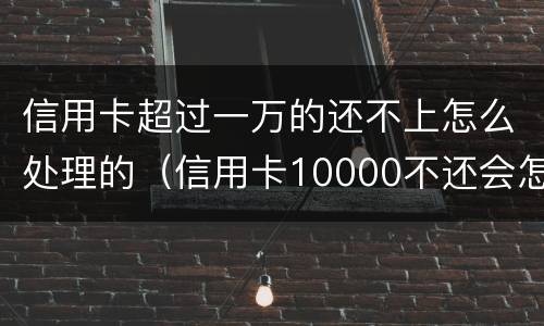 信用卡超过一万的还不上怎么处理的（信用卡10000不还会怎么样）