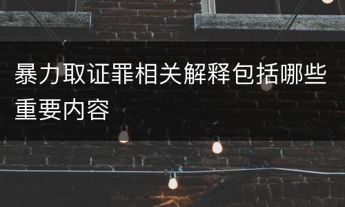 暴力取证罪相关解释包括哪些重要内容