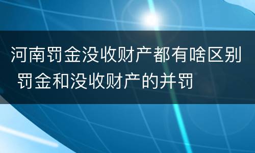 河南罚金没收财产都有啥区别 罚金和没收财产的并罚