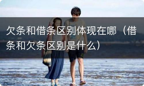 欠条和借条区别体现在哪（借条和欠条区别是什么）