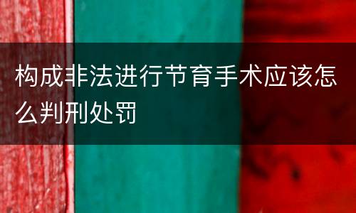 构成非法进行节育手术应该怎么判刑处罚