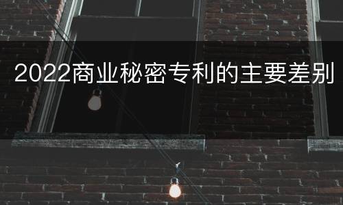 2022商业秘密专利的主要差别
